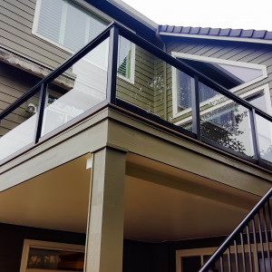 Glass deck railing Glass deck railing