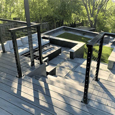 Cable Railing for Outdoor Fire Pit Cable Railing for Outdoor Fire Pit