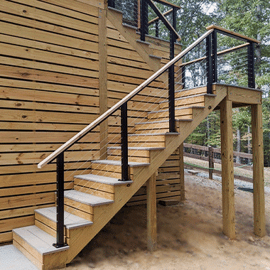 Wood_Metal wood and metal railing