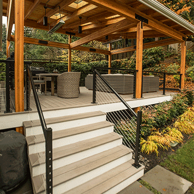 wood metal deck railing