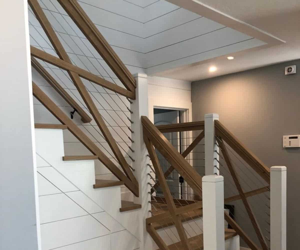 Move over decks. Using cable railings indoors.